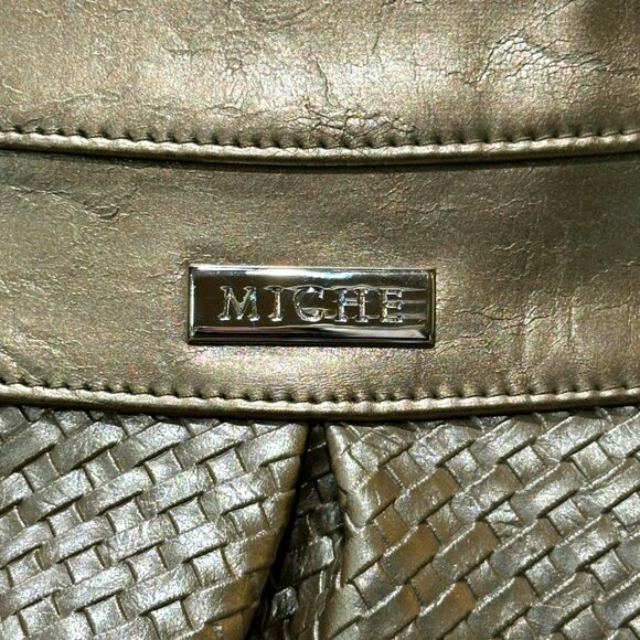 Miche Rebekah Purse Handbag Gold Woven Magnetic Closure Side Pockets NWOT - Picture 3 of 13